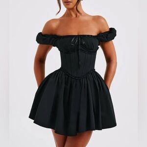 Black Mini Dress With Detached Corset size XS